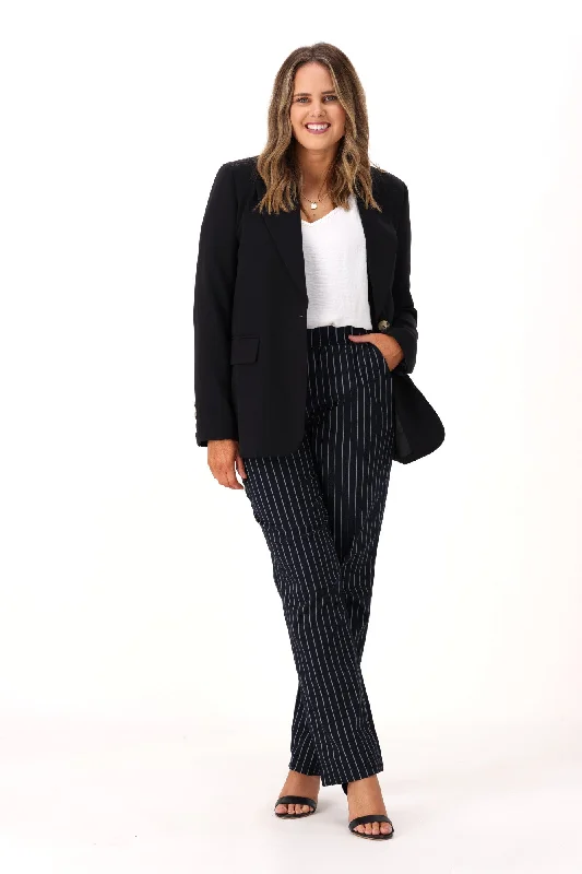 Betty Basics Chelsea Pant Navy Stripe