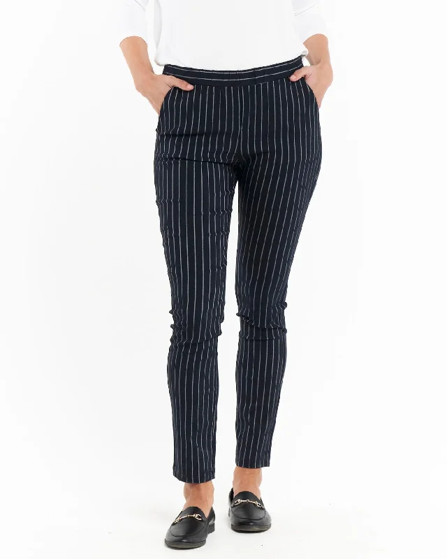 Betty Basics Chelsea Pant Navy Stripe