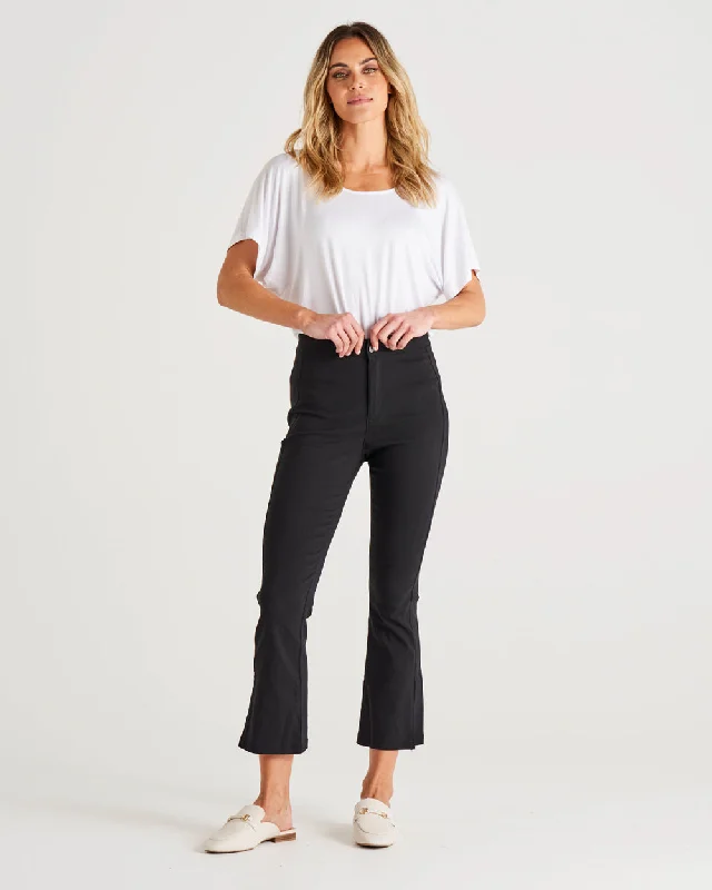 Betty Basics Edwina Bengaline Split Leg Pant Black