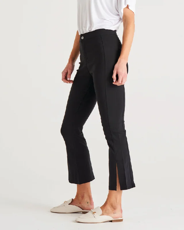 Betty Basics Edwina Bengaline Split Leg Pant Black