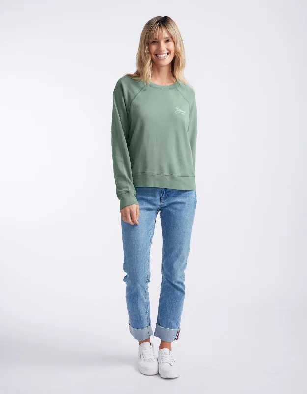 Bisou Paris Sweat - Washed Sage/Pink