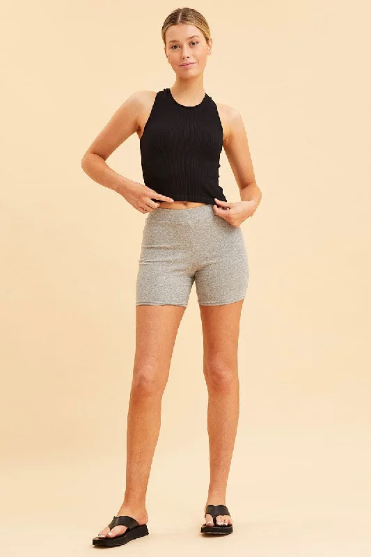 Black Seamless Tank Crop Racer Back Sleeveless