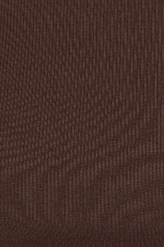 Brown Cut Out Top Long Sleeve