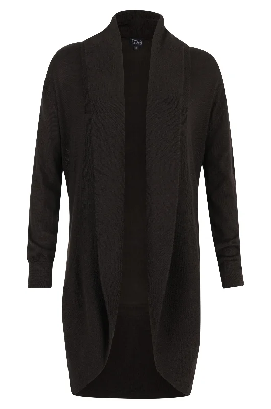 Merino Blend shawl collar Cardigan | BLACK | 0816ZZ