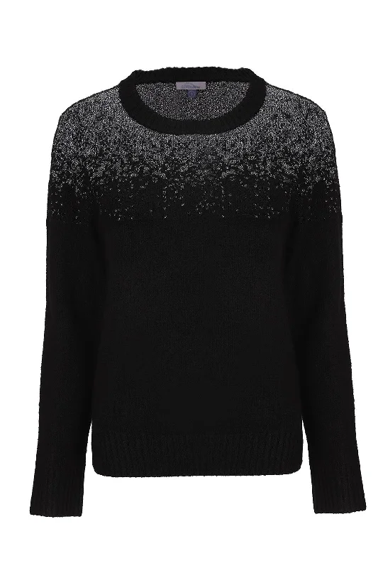 Crew Neck Jersey with Lurex thread | BLACK/SILVER | 6968ZR