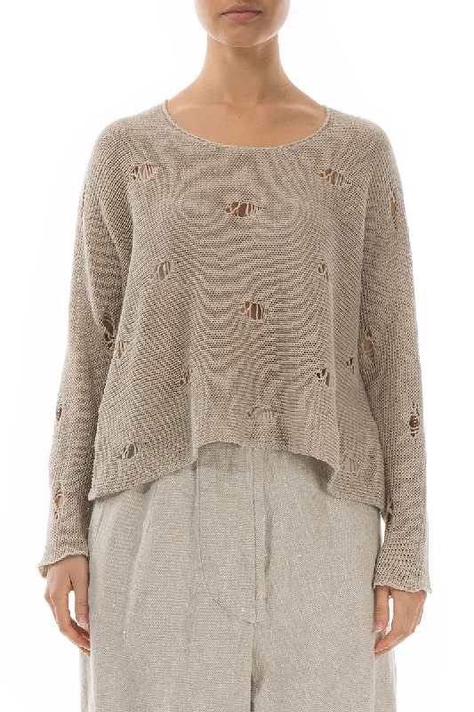 Cut Out Natural Linen Jumper