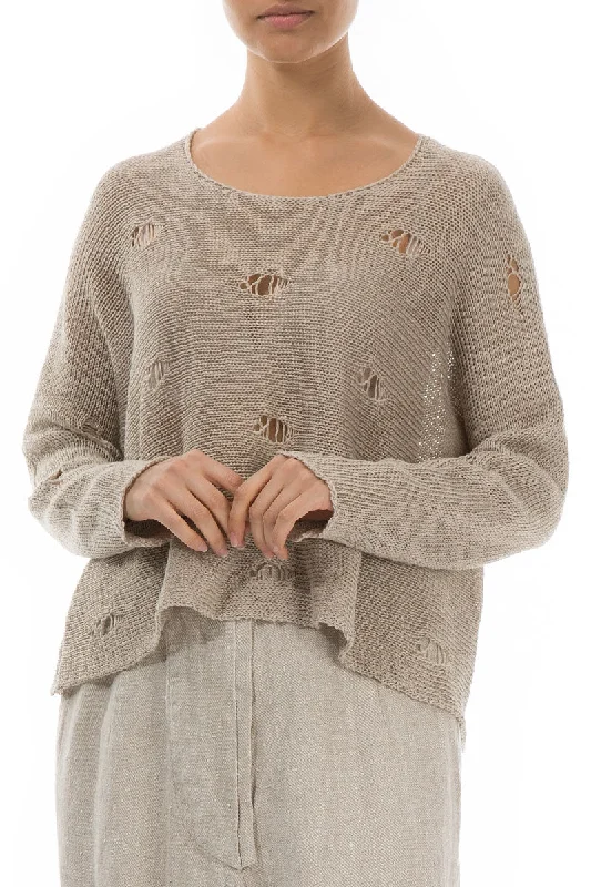 Cut Out Natural Linen Jumper