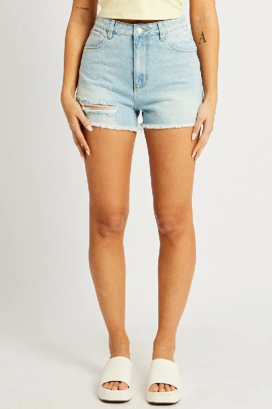 Denim Relaxed Shorts High Rise