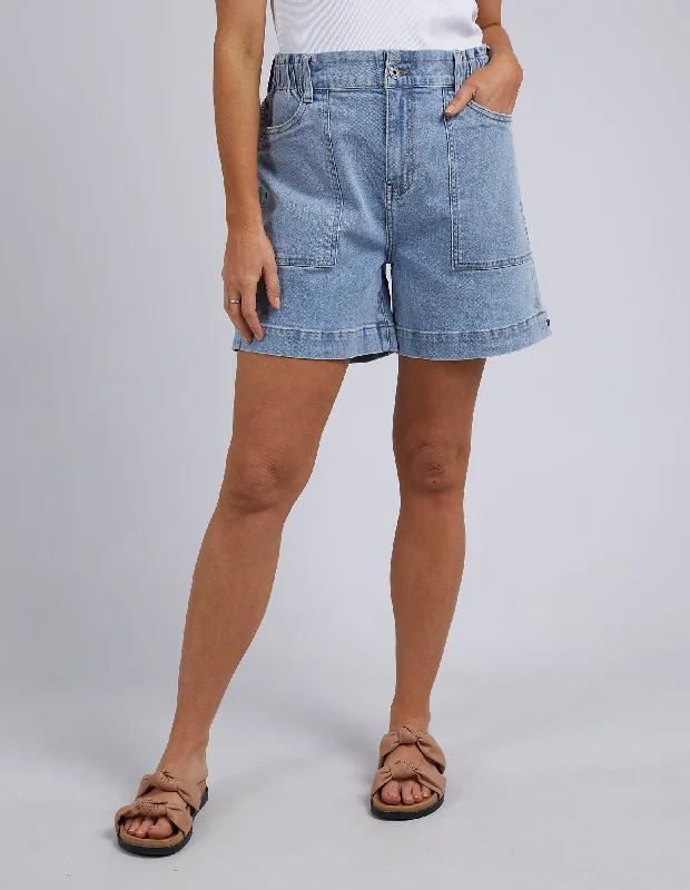 Elm Atlas Denim Short Blue Mid Blue Wash