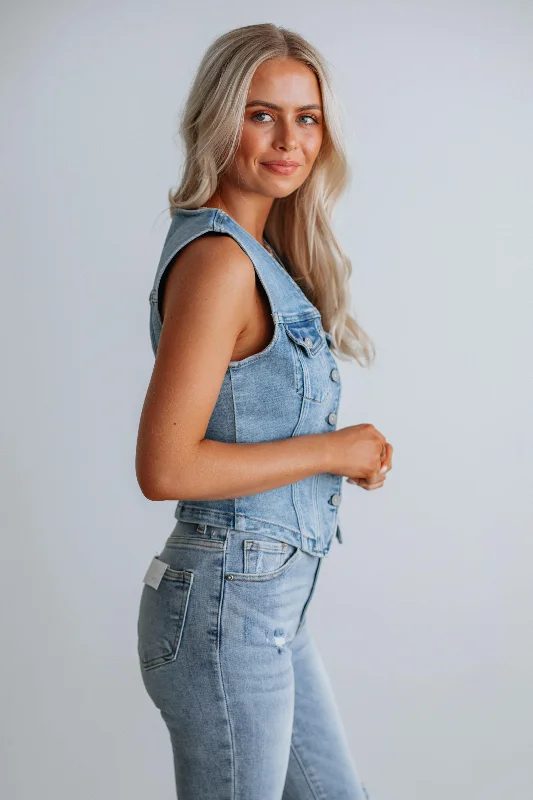 Greer Hidden Denim Vest