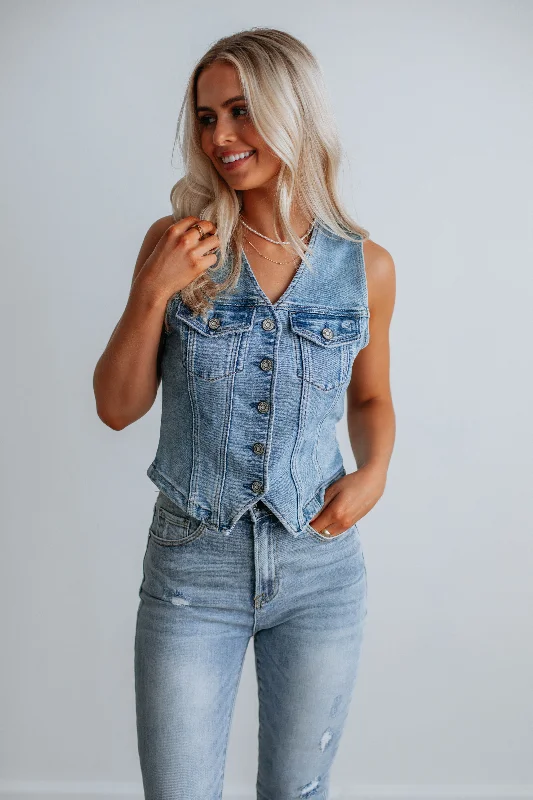 Greer Hidden Denim Vest