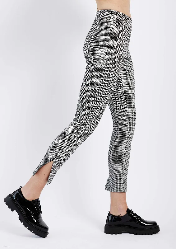 Knit Flare Leg Tregging in Houndstooth