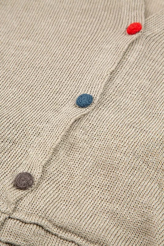 Knitted Buttons Natural Linen Cardigan