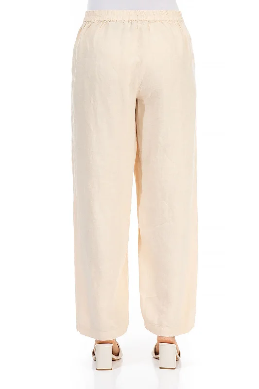 Light Beige Linen Trousers