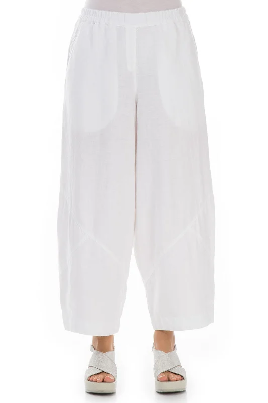 Loose White Linen Trousers