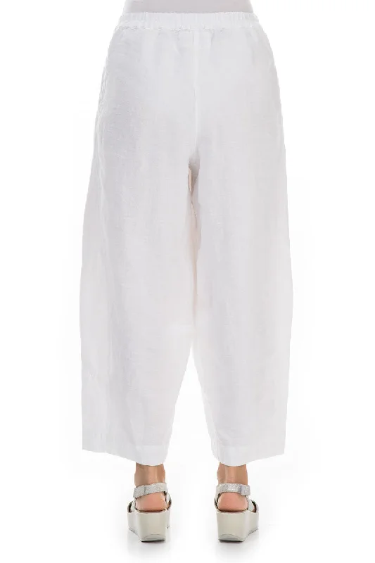 Loose White Linen Trousers