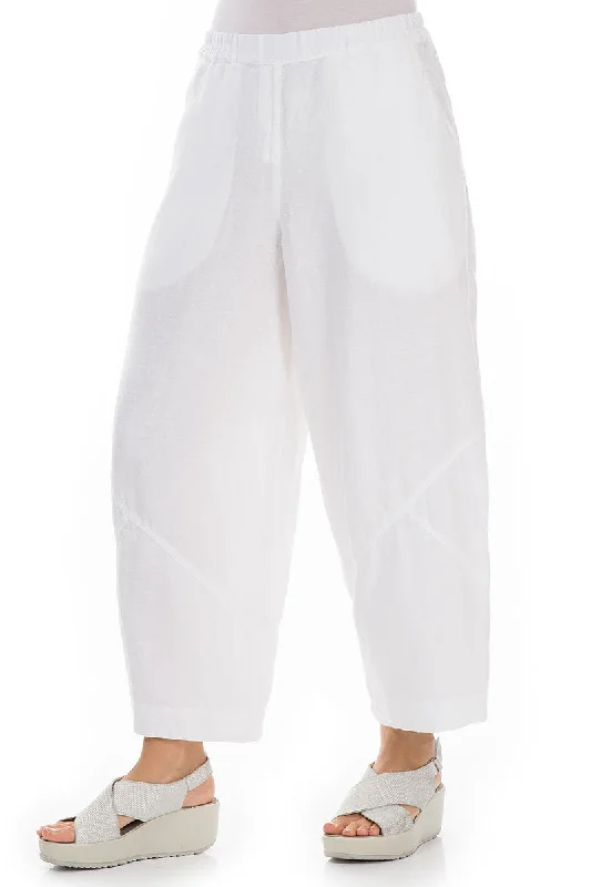 Loose White Linen Trousers