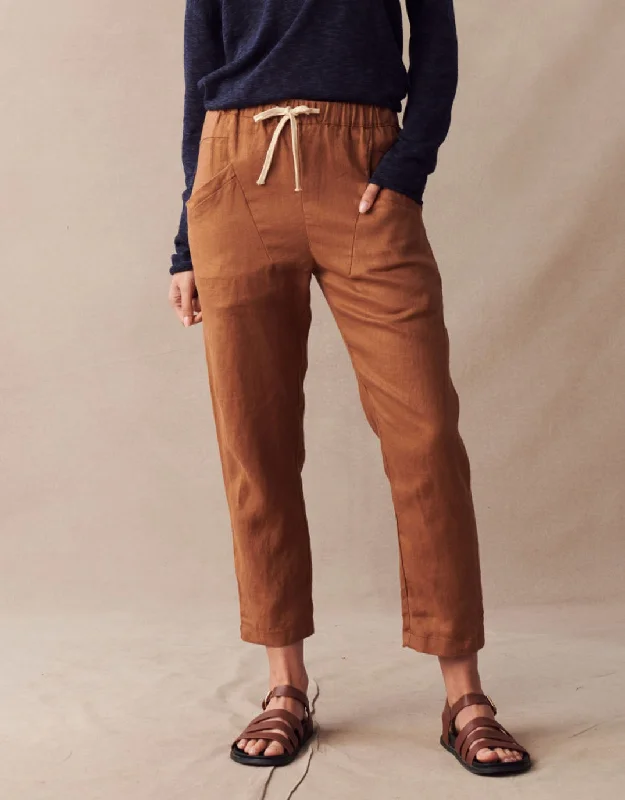 Luxe Linen Pants - Rust