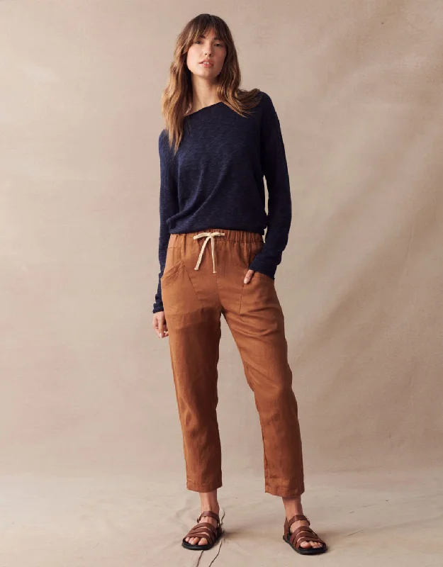 Luxe Linen Pants - Rust