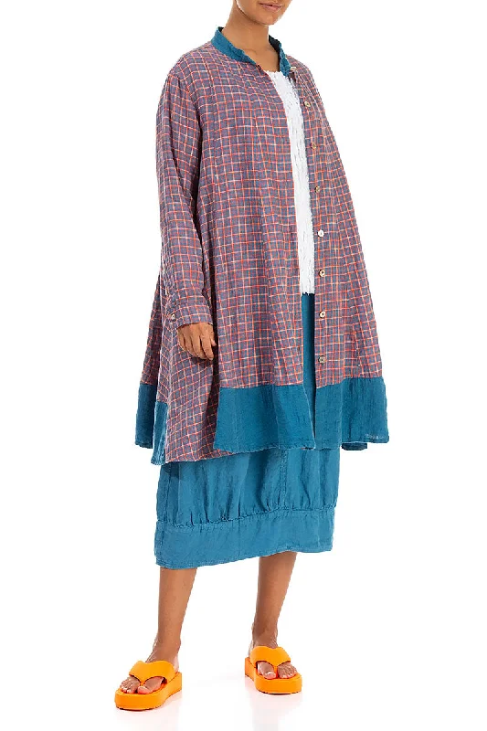 Midi Denim Linen Skirt