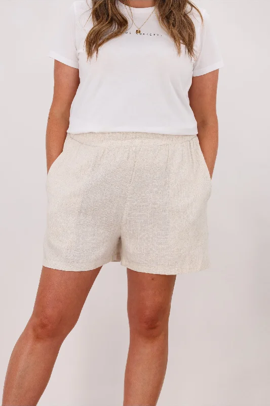 Miracle Mattie Linen Shorts Natural