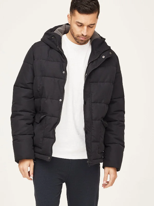 Nuttery Men's Short Puffer Coat - Black