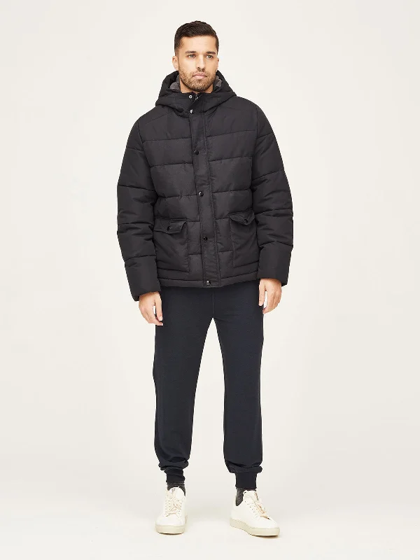 Nuttery Men's Short Puffer Coat - Black