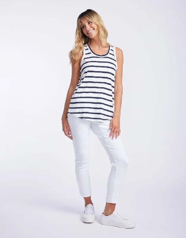 Original Tank - Navy/ White Stripe