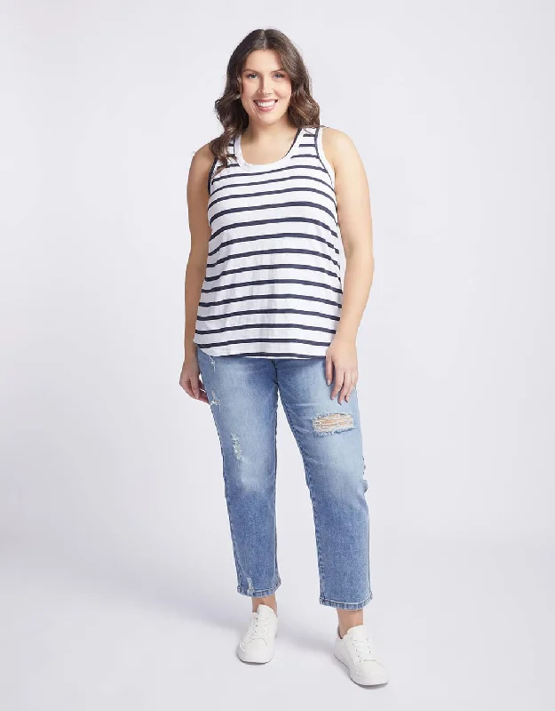 Original Tank - Navy/ White Stripe