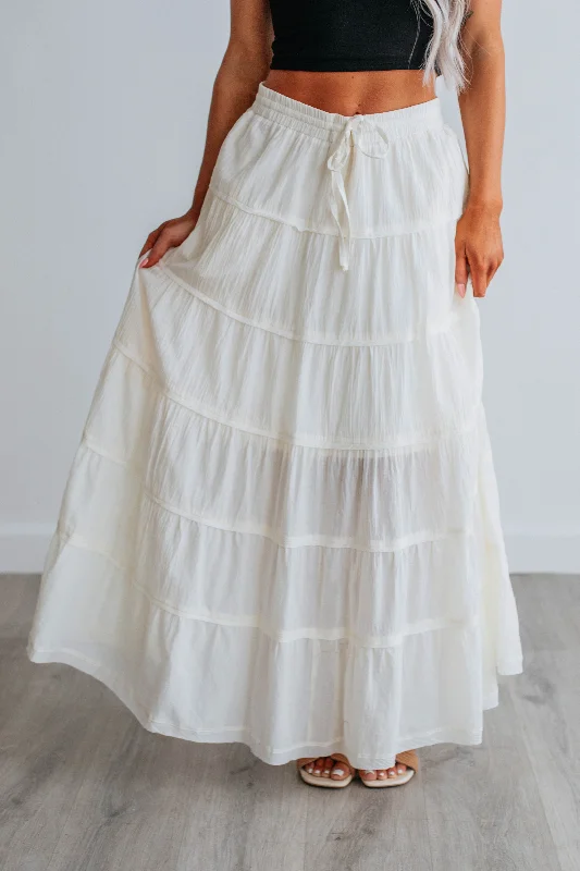 Parli Tiered Maxi Skirt - Cream