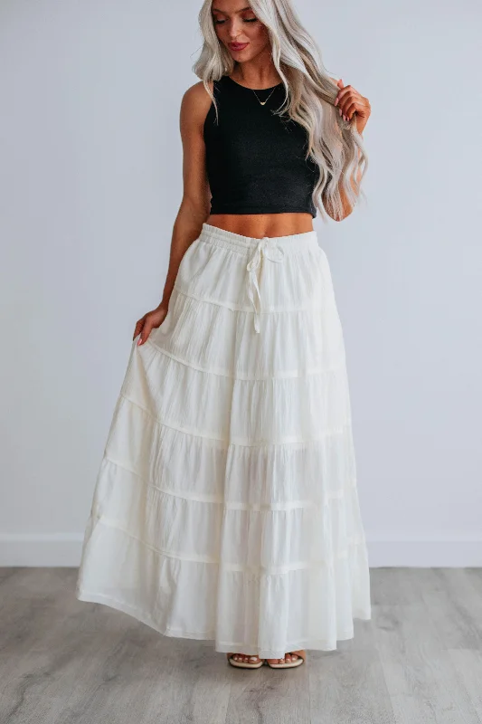 Parli Tiered Maxi Skirt - Cream