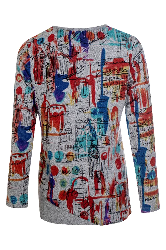 Printed Warm Touch Top | Multicolour City | 7904ZZ