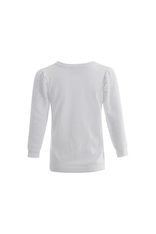 Puff sleeve Viscose Rich Jersey | WHITE | 5735AR