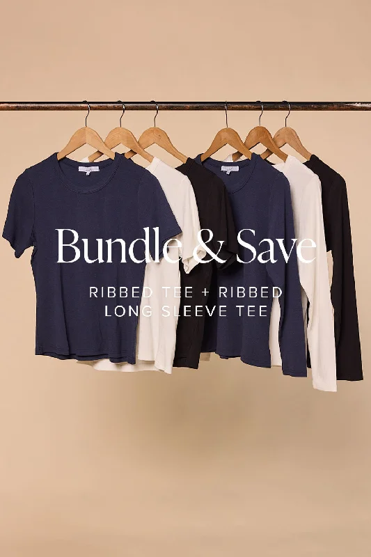 Ribbed Tee + Long Sleeve Tee Bundle