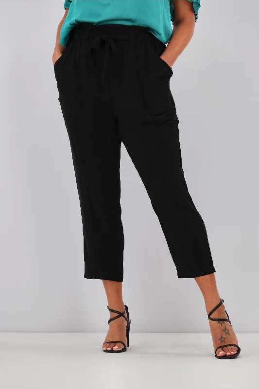 Shine On Label Geneva Tie Front Pant Black