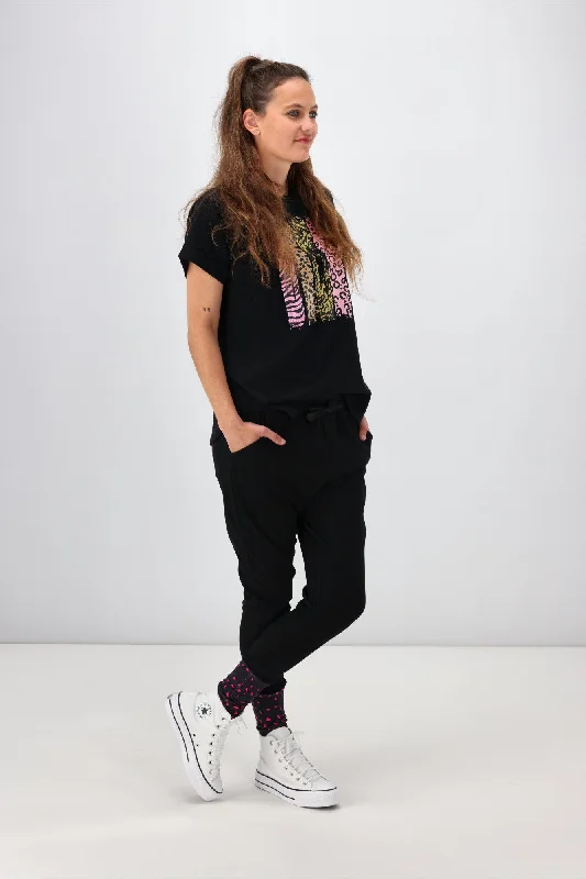 Shine On Label Stirling Full Length Stretch Jogger with Animal Print