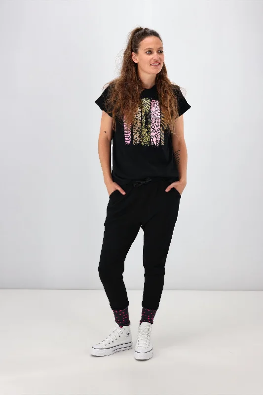 Shine On Label Stirling Full Length Stretch Jogger with Animal Print