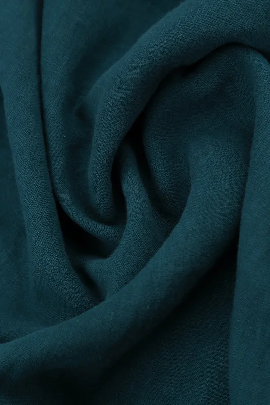 Taper Dark Teal Linen Trousers