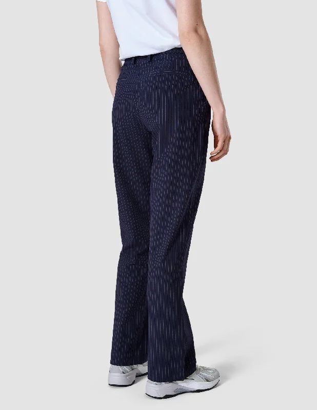 Essential Pants Straight Navy Pinstriped