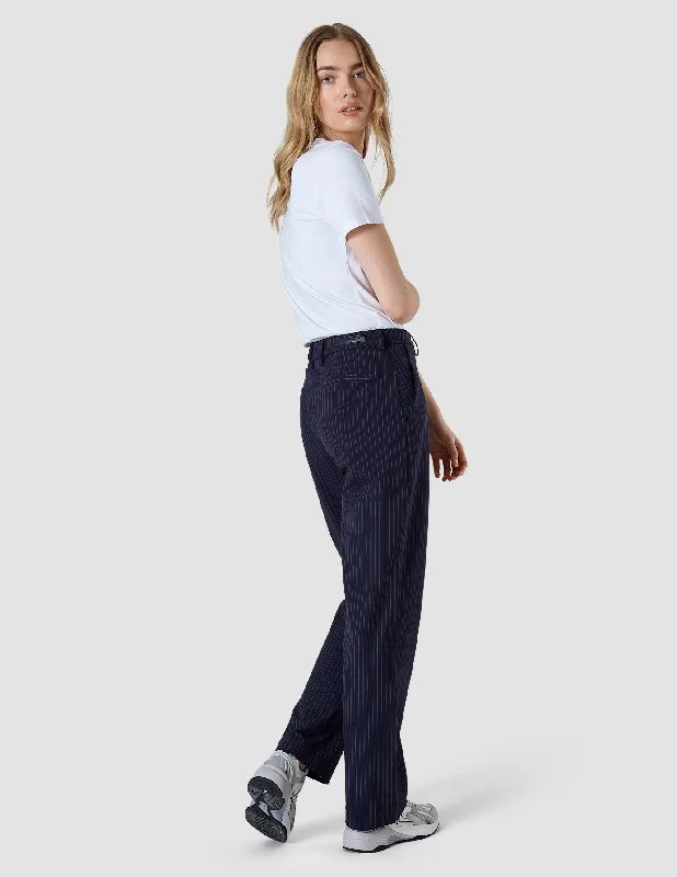 Essential Pants Straight Navy Pinstriped