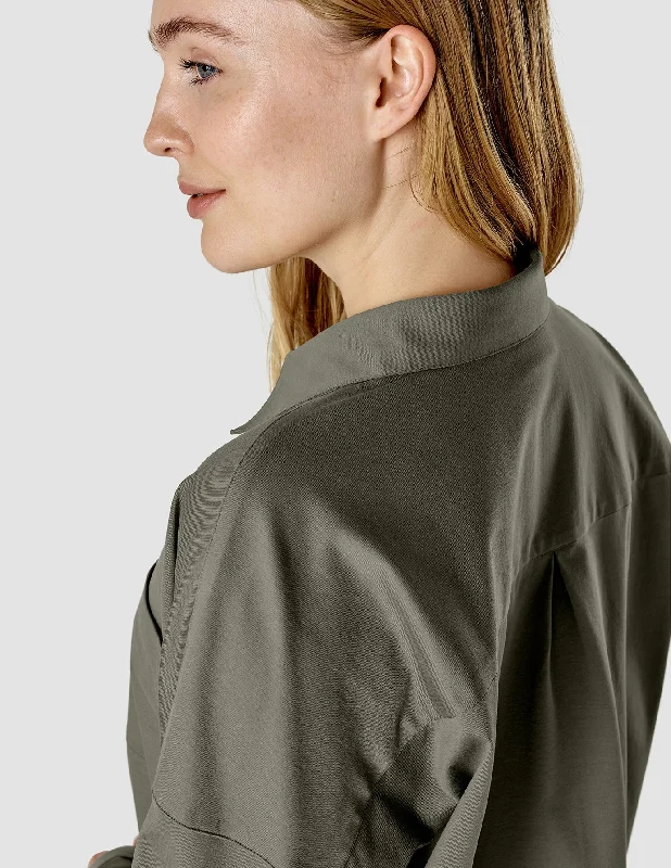 Oversized Long Sleeve Shirt Dark Olive