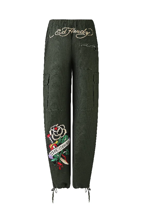 Womens The Corps Cargo Trousers Pants - Green