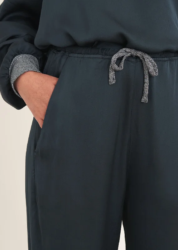 ZENA SATIN TROUSERS - BLUE/GREY