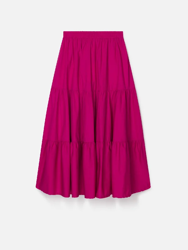 Zenaida Organic Cotton Poplin Maxi Skirt - Maple Pink