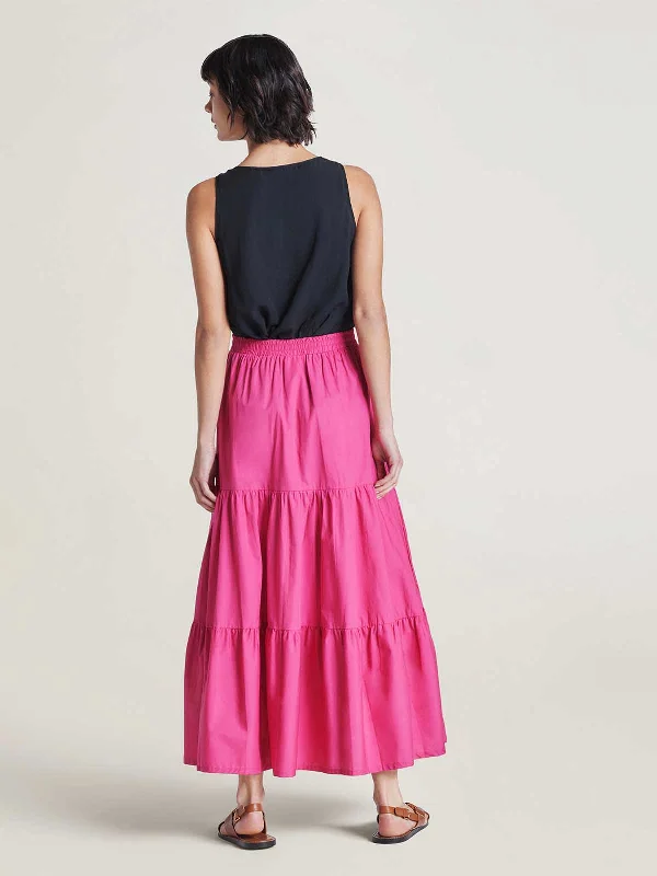 Zenaida Organic Cotton Poplin Maxi Skirt - Maple Pink