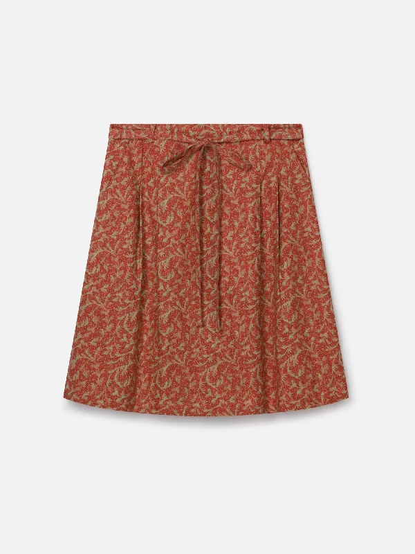 Zenobia Hemp Short Skirt - Dark Clay Orange