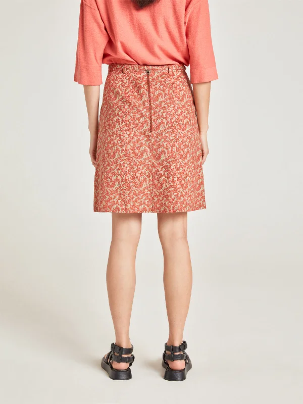 Zenobia Hemp Short Skirt - Dark Clay Orange