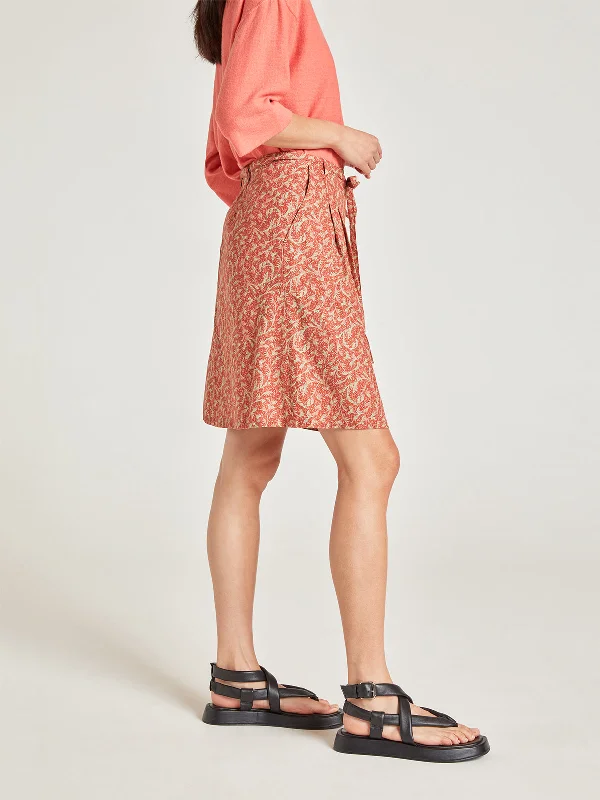 Zenobia Hemp Short Skirt - Dark Clay Orange