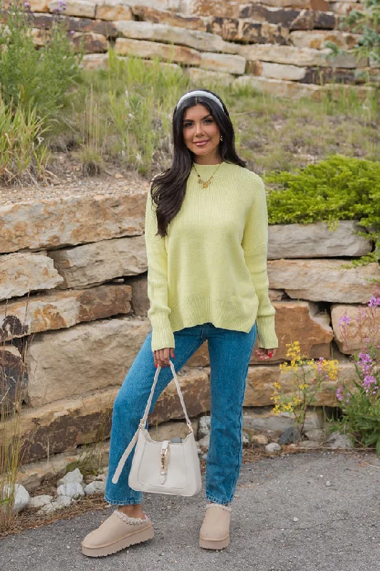 A Great Escape Yellow Oversized Crew Neck Sweater