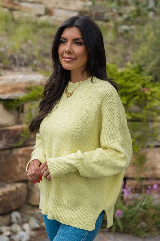 A Great Escape Yellow Oversized Crew Neck Sweater